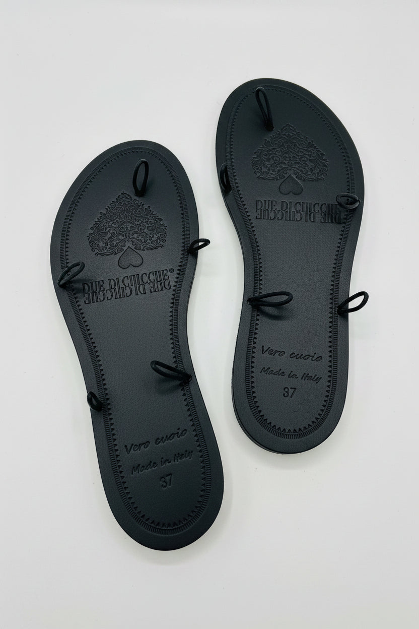 Suola in cuoio Nero 5 ganci