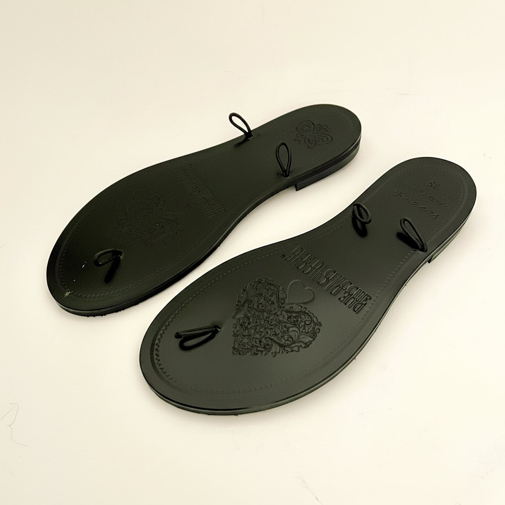 Suola in cuoio  Nero 3 ganci