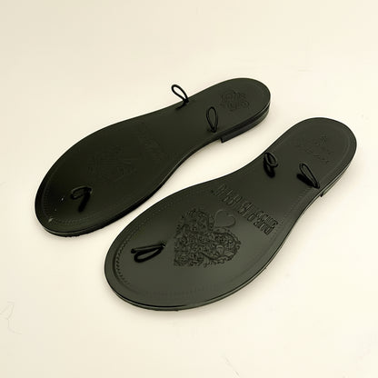 Suola in cuoio  Nero 3 ganci
